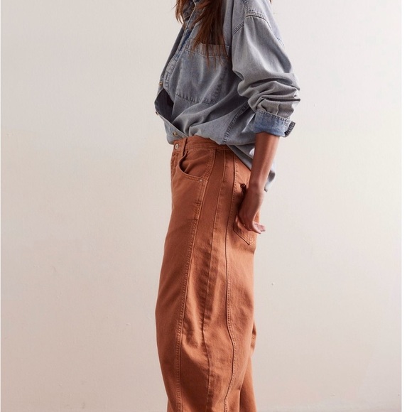 NWOT FREE PEOPLE MID RISE BARREL JEANS SIZE 27, one and only custom dyed pair - Picture 6 of 6